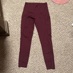 Lululemon Burgundy High-Waisted Leggings